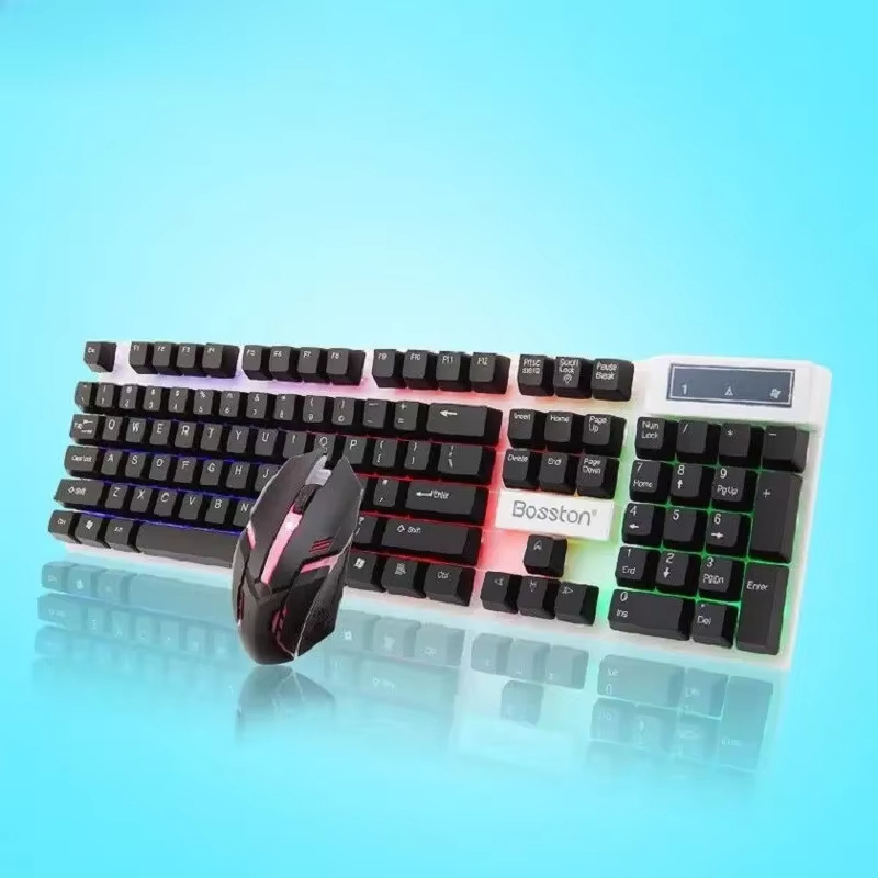 Doctor Denton Floating Rainbow Backlight คีย์บอร์ดแบบมีสายเมาส์ชุด DIY คอมพิวเตอร์ประกอบเหมาะสําหรับ GAMING Office