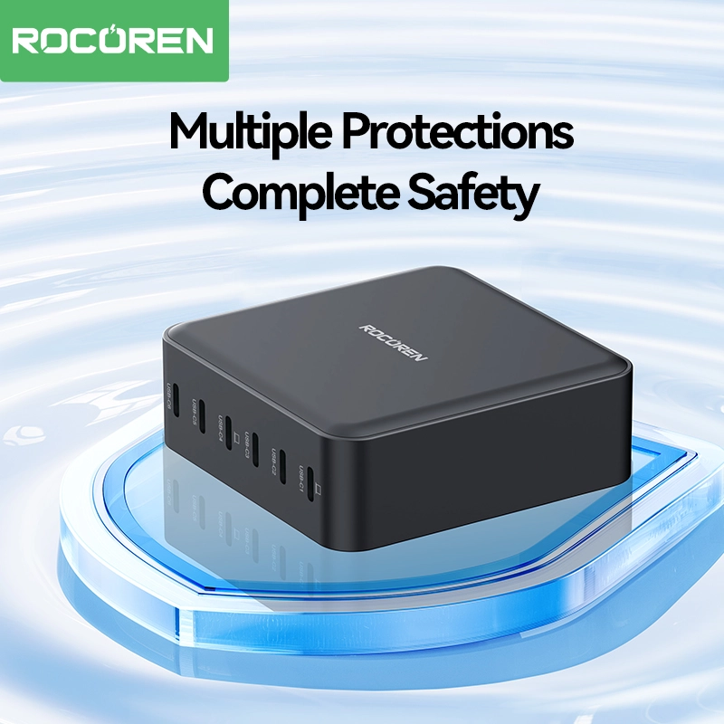 Rocoren ที่ชาร์จ USB แบบ6 in 1, ที่ชาร์จ USB Type C ที่ชาร์จแบบเร็ว PD QC ชาร์จเร็ว PD สำหรับ iPhone 16 15 14 PRO MAX