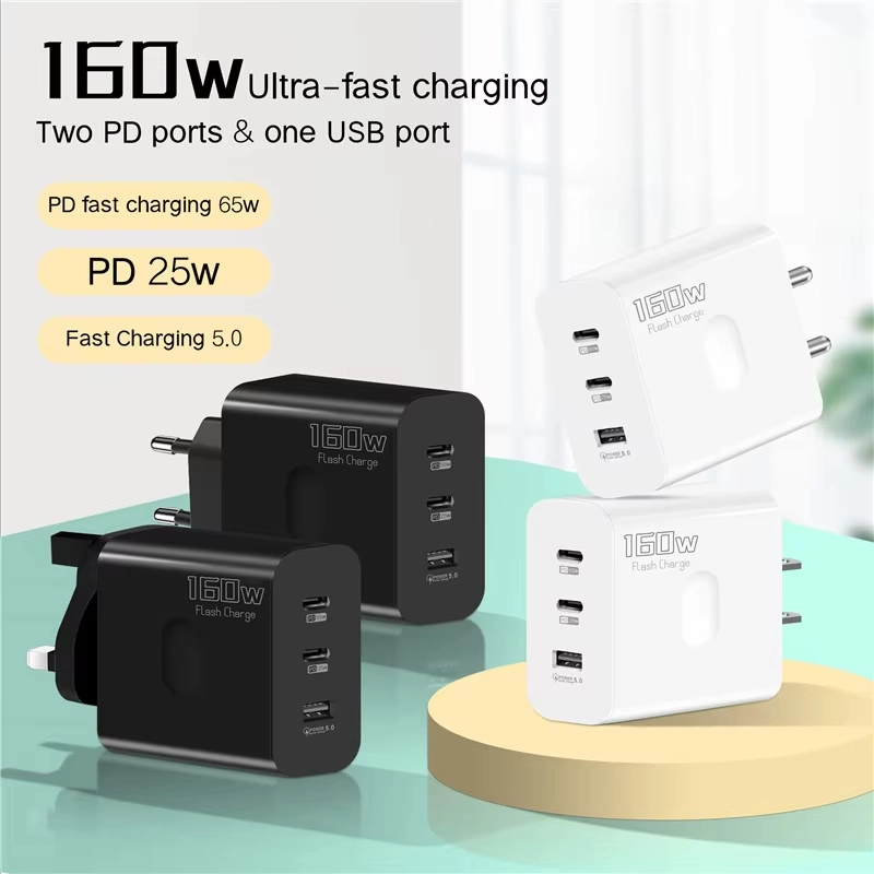 ที่ชาร์จ USB 160W USB Type C อะแดปเตอร์ชาร์จเร็ว3.0 PD ที่ชาร์จโทรศัพท์มือถือสำหรับ iPhone Samsung Xiaomi redmi OPPO