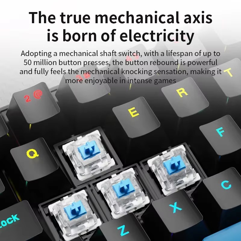แป้นพิมพ์กลไกแบบมีสาย K68 10ชนิดของเกมไฟสีสันสดใสและสำนักงานสำหรับ Microsoft Windows และระบบ iOS Apple