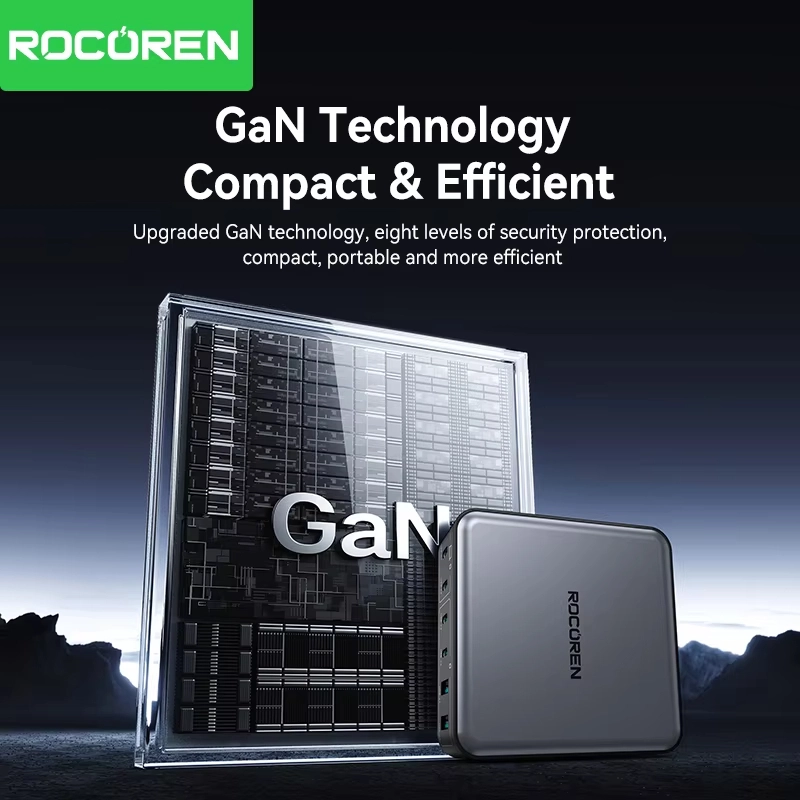 Rocoren 200W 6 พอร์ต GaN Fast Charger Desktop Charger แบบพกพา Power Station USB Type C สําหรับ iPhone 16 15 pro Max samsung
