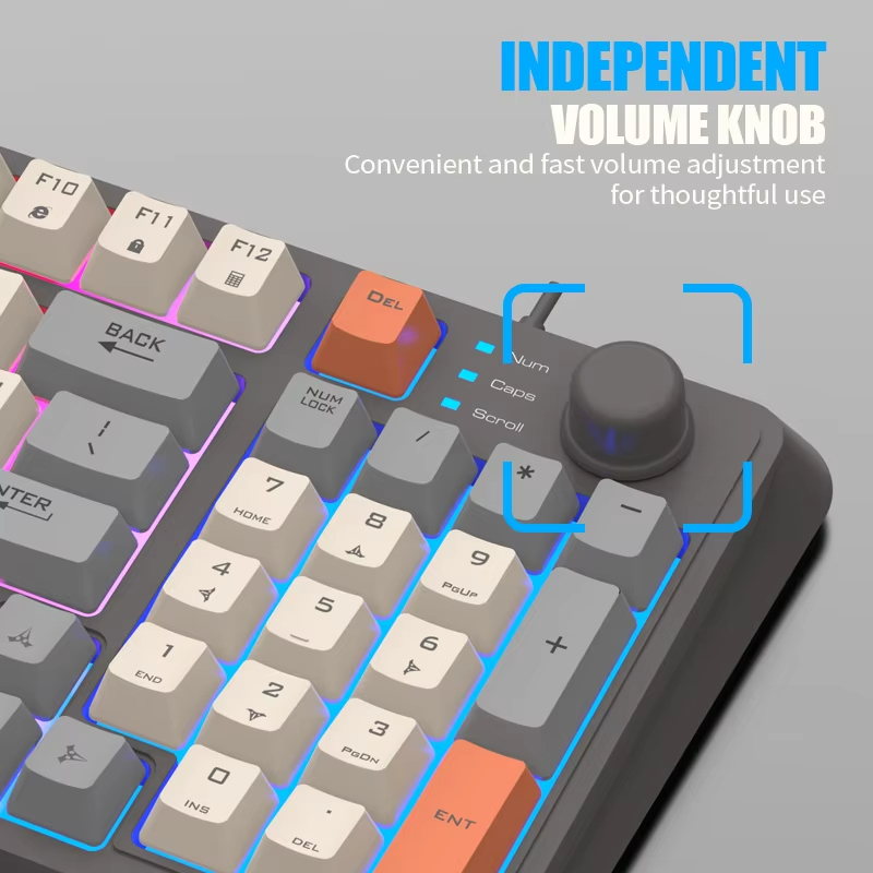 แป้นพิมพ์สำหรับเล่นเกม K82เรืองแสงแบบมีสาย USB เดสก์ท็อปพีซี/โน้ตบุ๊ก19ปุ่มปุ่มปุ่มปุ่มเพื่อปรับระดับเสียง