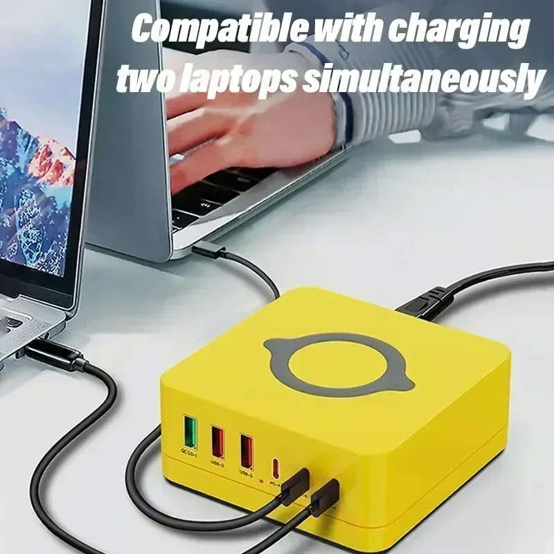 140W GAN Charger หลายพอร์ตเดสก์ท็อปไร้สาย USB ประเภท C 100W PPS PD 65W QC Fast CHARGING Station สําหรับแล็ปท็อปแท็บเล็ตโทรศัพท์