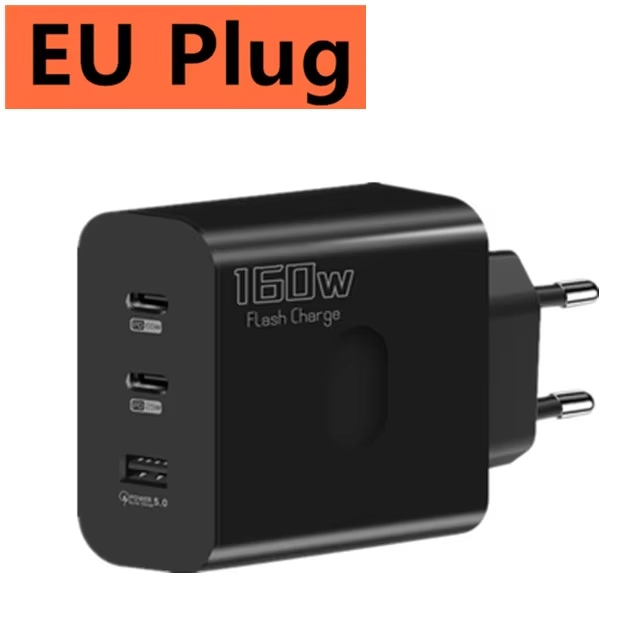 ที่ชาร์จ USB 160W USB Type C อะแดปเตอร์ชาร์จเร็ว3.0 PD ที่ชาร์จโทรศัพท์มือถือสำหรับ iPhone Samsung Xiaomi redmi OPPO