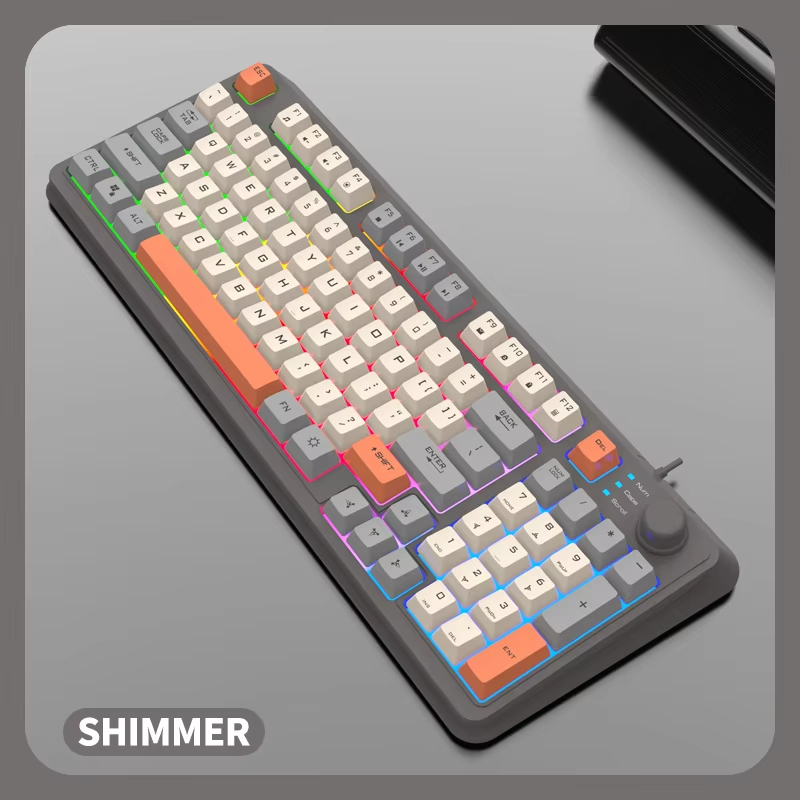 แป้นพิมพ์สำหรับเล่นเกม K82เรืองแสงแบบมีสาย USB เดสก์ท็อปพีซี/โน้ตบุ๊ก19ปุ่มปุ่มปุ่มปุ่มเพื่อปรับระดับเสียง