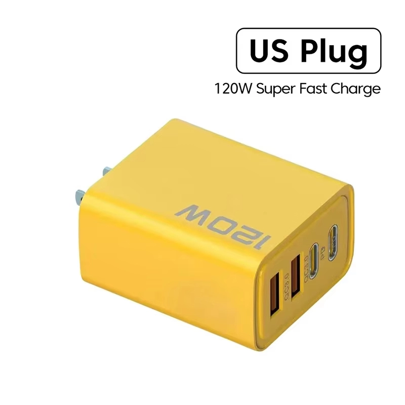 4 พอร์ต 120W USB C PD Charger Quick Charge 3.0 Fast CHARGING Type C USB Travel อะแดปเตอร์ชาร์จโทรศัพท์สําหรับ iPhone Samsung Xiaomi