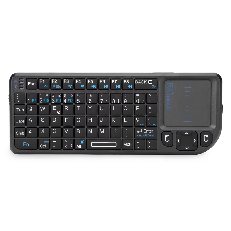 Rii X1 2.4GHz ไร้สายขนาดเล็กแป้นพิมพ์ภาษาอังกฤษ/ES/FR คีย์บอร์ดทัชแพดสำหรับ Android TV Box/PC/แล็ปท็อป