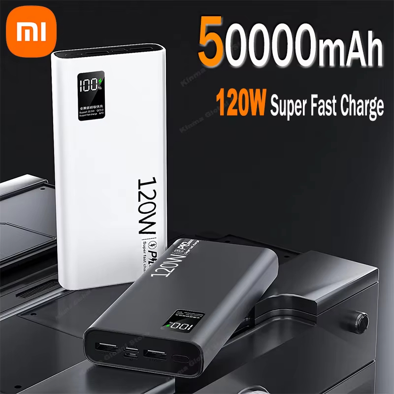 Xiaomi 120W ความจุสูง Power Bank 50000mAh Fast CHARGING Powerbank เครื่องชาร์จแบตเตอรี่แบบพกพาสําหรับ iPhone Samsung Huawei
