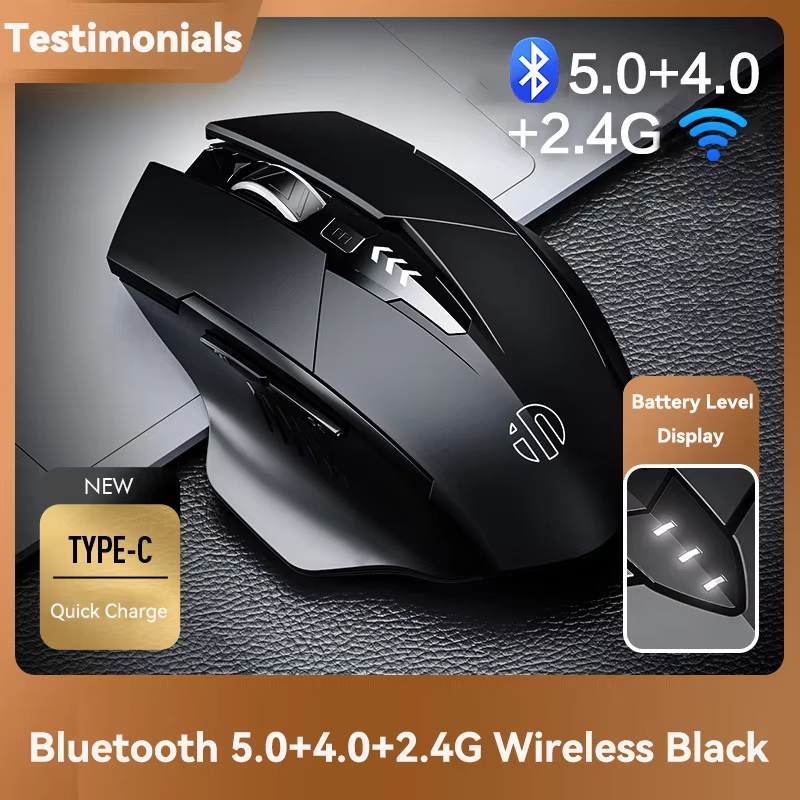 เมาส์ไร้สายบลูทูธแบบชาร์จไฟได้ 2.4G PM6 เมาส์ไร้สาย Office Mute สนับสนุน PC แล็ปท็อปแท็บเล็ต Gamer เมาส์สําหรับคอมพิวเตอร์