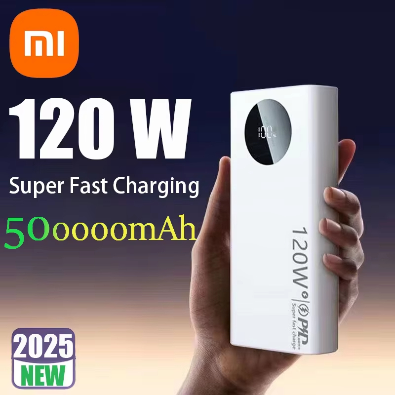 Xiaomi 120W 50000mAh Power Bank Fast CHARGING Powerbank เครื่องชาร์จแบตเตอรี่แบบพกพาสําหรับ iPhone Samsung Huawei 2024