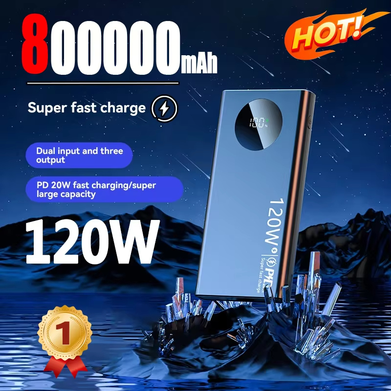 แบตสำรองความจุสูง80000มิลลิแอมป์ต่อชั่วโมง120วัตต์ชาร์จเร็วมากพาวเวอร์แบงค์แบบพกพาที่ชาร์จแบตเตอรี่สำหรับ iPhone Samsung Huawei Xiaomi