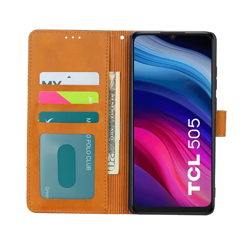 เคสหนังปกป้องโทรศัพท์ T5094 TCL 505 T509K เคสกระเป๋าสตางค์สำหรับ estuches de celular TCL 505 funda coque 6.75"