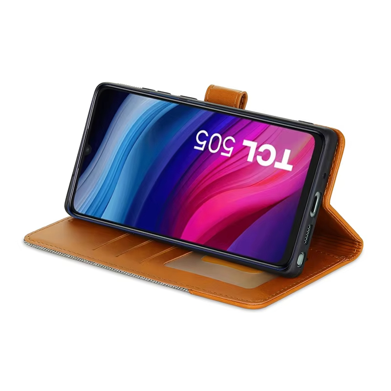 เคสหนังปกป้องโทรศัพท์ T5094 TCL 505 T509K เคสกระเป๋าสตางค์สำหรับ estuches de celular TCL 505 funda coque 6.75"