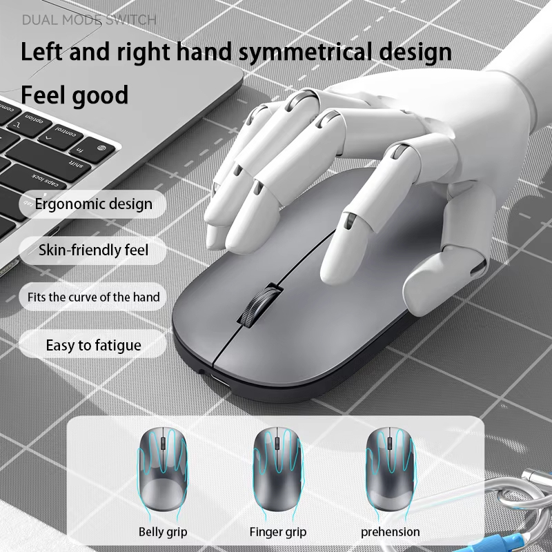 Xiaomi Mijia บลูทูธไร้สาย Mute Mouse Dual Mode Dpi ปรับ 2.4g Type-C ชาร์จเงียบเมาส์สํานักงานตามหลักสรีรศาสตร์
