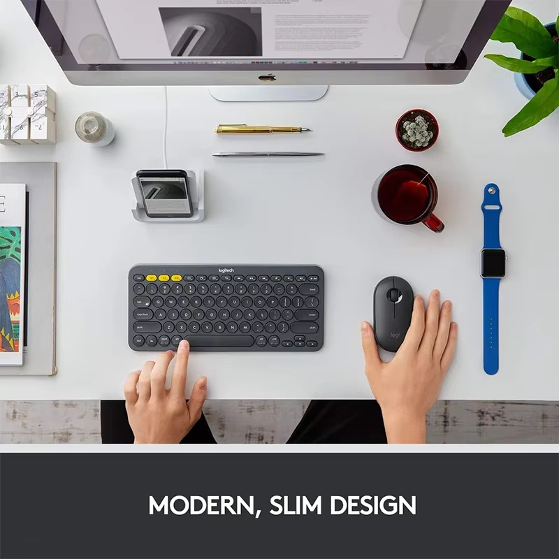 Logitech Pebble M350แล็ปท็อป Mouse Tablet บลูทูธไร้สายเม้าส์และบางเงียบสำนักงาน2 in 1แบตเตอรี่/USB หุ้นมินิ