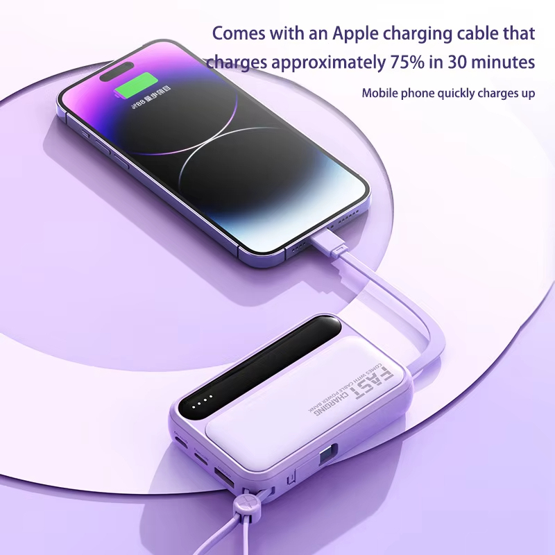 เสี่ยวมี่ 100000 mAh Power Bank ความจุขนาดใหญ่แบบพกพา Fast CHARGING Power Bank พร้อมแบตเตอรี่ 4 สายในตัวสําหรับ iPhone Samsung