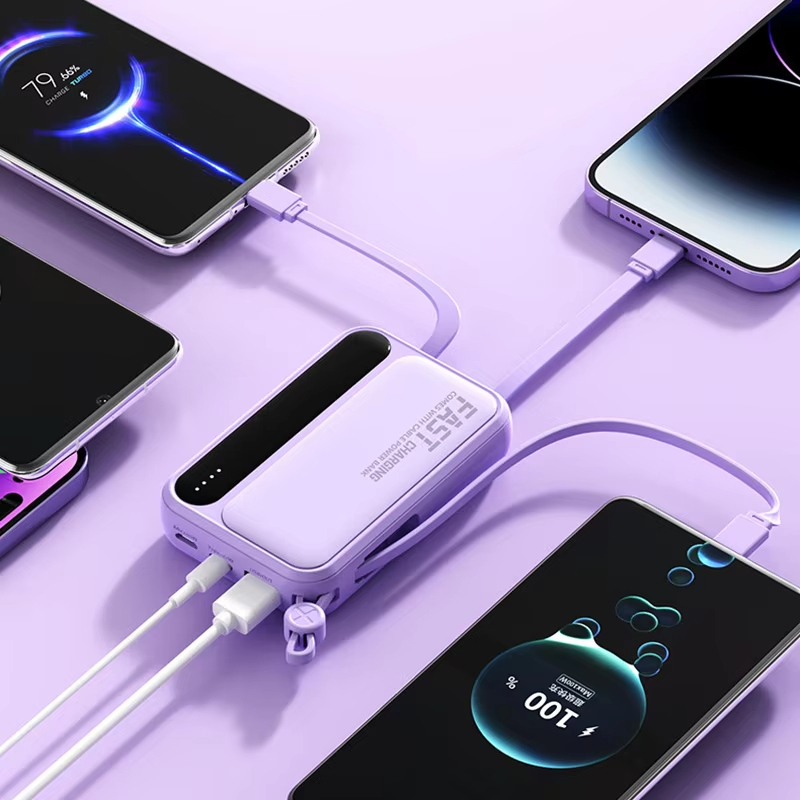 เสี่ยวมี่ 100000 mAh Power Bank ความจุขนาดใหญ่แบบพกพา Fast CHARGING Power Bank พร้อมแบตเตอรี่ 4 สายในตัวสําหรับ iPhone Samsung