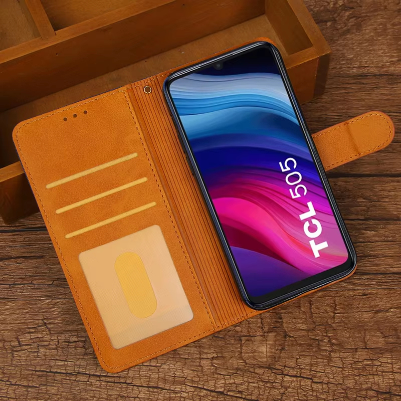 เคสหนังปกป้องโทรศัพท์ T5094 TCL 505 T509K เคสกระเป๋าสตางค์สำหรับ estuches de celular TCL 505 funda coque 6.75"