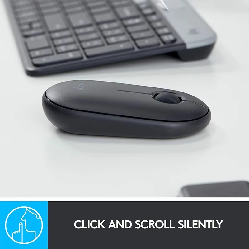 Logitech Pebble M350แล็ปท็อป Mouse Tablet บลูทูธไร้สายเม้าส์และบางเงียบสำนักงาน2 in 1แบตเตอรี่/USB หุ้นมินิ