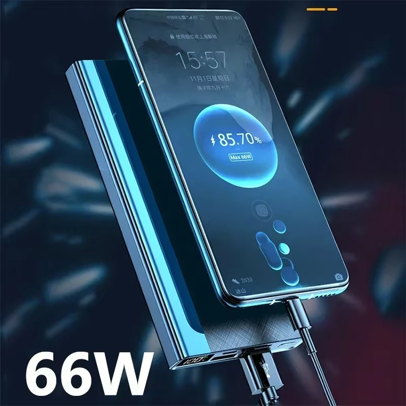 พาวเวอร์แบงค์30000mAh ชาร์จเร็วพิเศษ66W สำหรับ iPhone 13 14 Pro Huawei Xiaomi Samsung PD 20W ที่ชาร์จแบตเตอรี่ภายนอกพาวเวอร์แบงค์