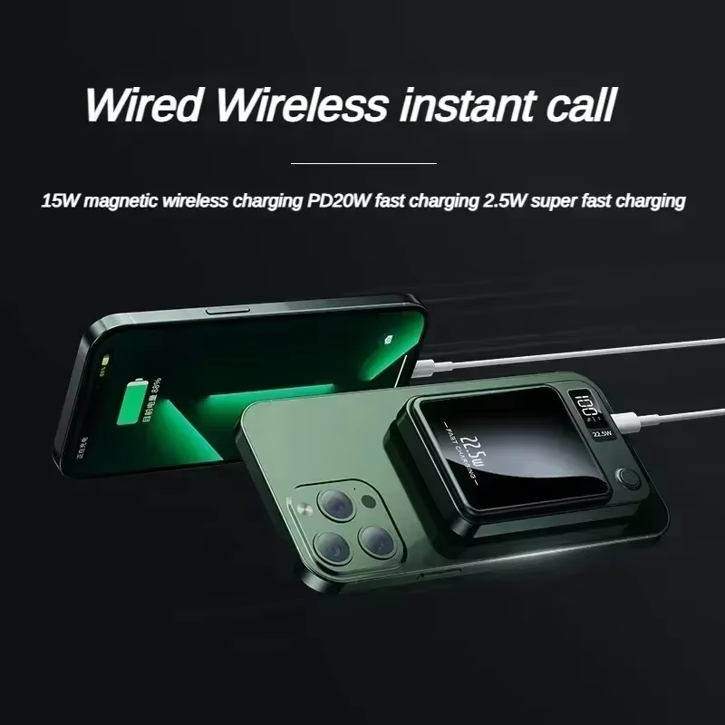 เสี่ยวมี่ 100000 mAh Magnetic Power Bank Wireless Fast Charger สําหรับ Magsafe แบบพกพาแบตเตอรี่เสริมสําหรับ iPhone Huawei Samsung