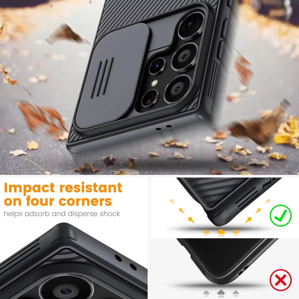 NillkinสําหรับSamsung Galaxy S25 S24 S23 S22 Ultra Plus FE A55 A35 สไลด์Proกล้องSlimทนทานโทรศัพท์บางกันกระแทก