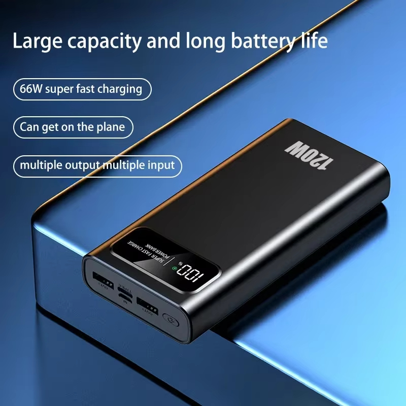 200000 mAh Power Bank 120W Super Fast CHARGING แบตเตอรี่ความจุสูงจอแสดงผลดิจิตอล Power Bank สําหรับ iPhone Samsung Xiaomi Huawei
