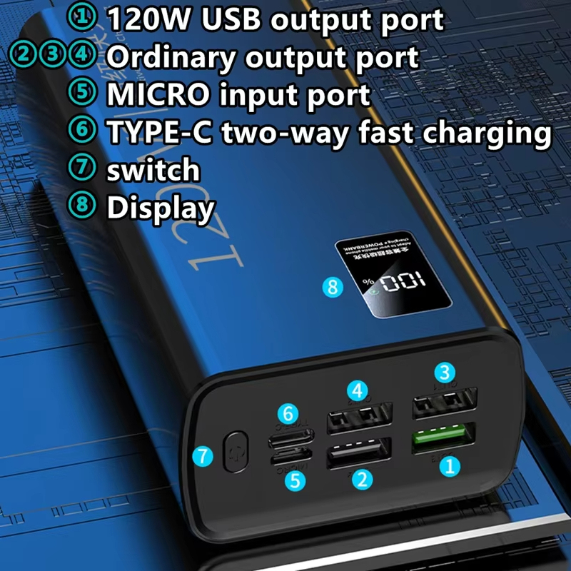 พาวเวอร์แบงค์ 120W สําหรับการชาร์จ Xiaomi Super Fast 200000 mAh ความจุขนาดใหญ่พิเศษสําหรับแบตเตอรี่ภายนอกสําหรับแล็ปท็อปโทรศัพท์มือถือ