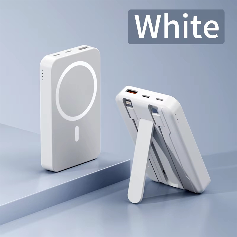 50000mAh Magnetic Power Bank สําหรับ iPhone 15 14 13 22.5W 15W Fast CHARGING Wireless Powerbank พร้อมผู้ถือสายสําหรับ Samsung Xiaomi