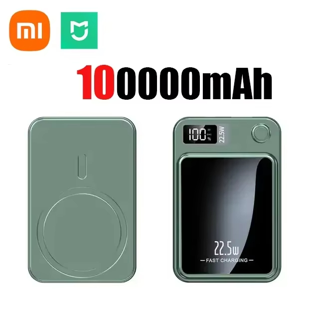 เสี่ยวมี่ 100000 mAh Magnetic Power Bank Wireless Fast Charger สําหรับ Magsafe แบบพกพาแบตเตอรี่เสริมสําหรับ iPhone Huawei Samsung