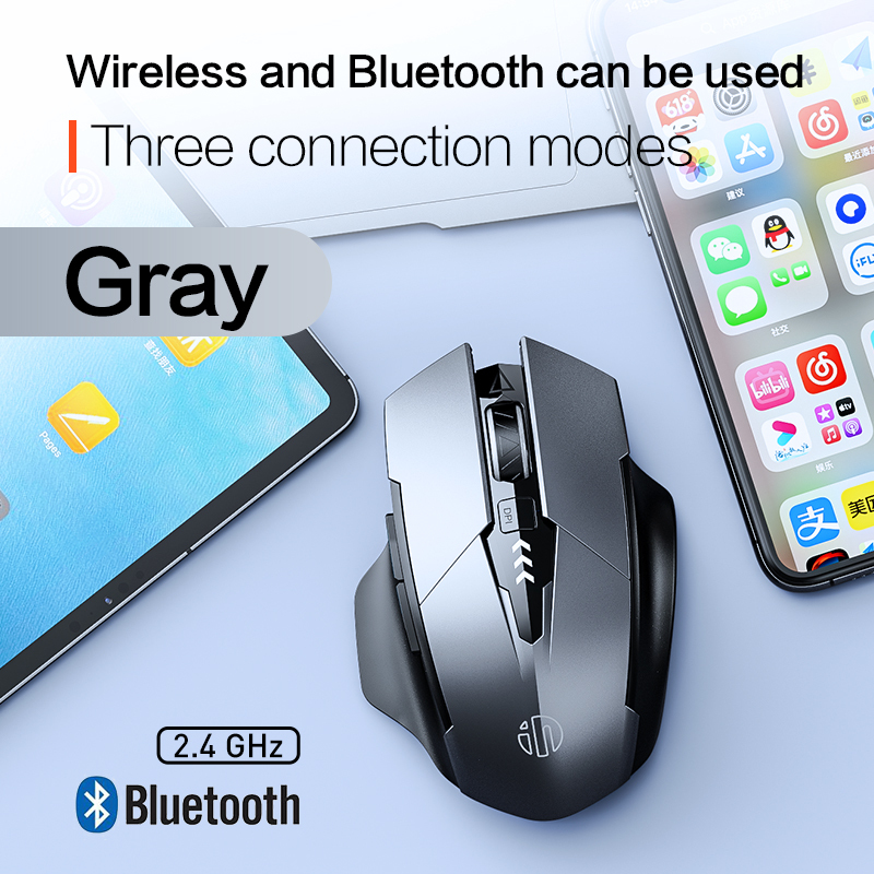 INPHIC F1 2.4G เมาส์ไร้สาย 500mAh Ergonomic ชาร์จจอแสดงผล Office Home เงียบแล็ปท็อปคอมพิวเตอร์เดสก์ท็อป Universal