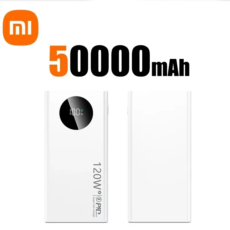Xiaomi 120W 50000mAh Power Bank Fast CHARGING Powerbank เครื่องชาร์จแบตเตอรี่แบบพกพาสําหรับ iPhone Samsung Huawei 2024