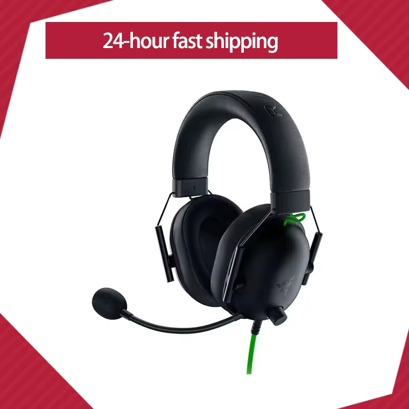 Razer blackshark V2 X ชุดหูฟัง eSports แบบมีสายการตัดเสียงรบกวนแบบพาสซีฟขั้นสูงเสียงเซอร์ราวด์7.1ไมค์คาร์ดิออยด์ hyperclear