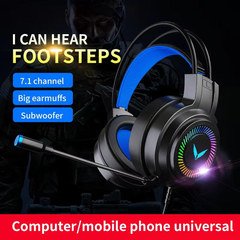 G60 G58หูฟังสเตอริโอ svirtual เสียงเบสรอบทิศทางเฮดโฟนพร้อมไมค์หูฟังเกม7.1ไฟ LED สำหรับนักเล่นเกมคอมพิวเตอร์พับได้
