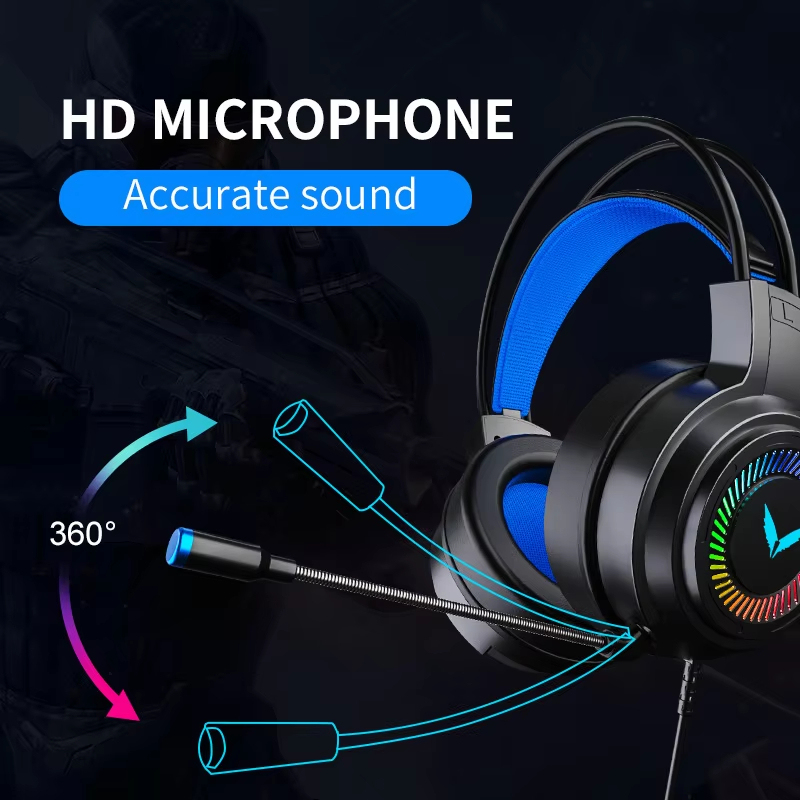 G60 G58หูฟังสเตอริโอ svirtual เสียงเบสรอบทิศทางเฮดโฟนพร้อมไมค์หูฟังเกม7.1ไฟ LED สำหรับนักเล่นเกมคอมพิวเตอร์พับได้