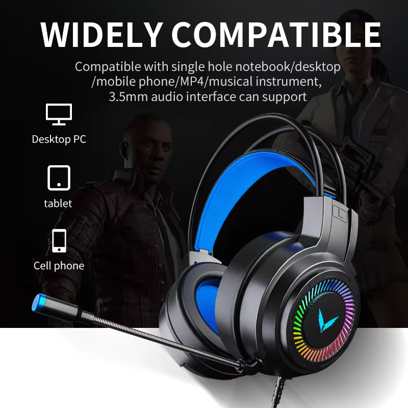 G60 G58หูฟังสเตอริโอ svirtual เสียงเบสรอบทิศทางเฮดโฟนพร้อมไมค์หูฟังเกม7.1ไฟ LED สำหรับนักเล่นเกมคอมพิวเตอร์พับได้