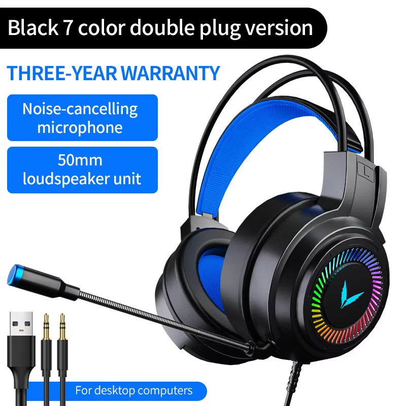G60 G58หูฟังสเตอริโอ svirtual เสียงเบสรอบทิศทางเฮดโฟนพร้อมไมค์หูฟังเกม7.1ไฟ LED สำหรับนักเล่นเกมคอมพิวเตอร์พับได้