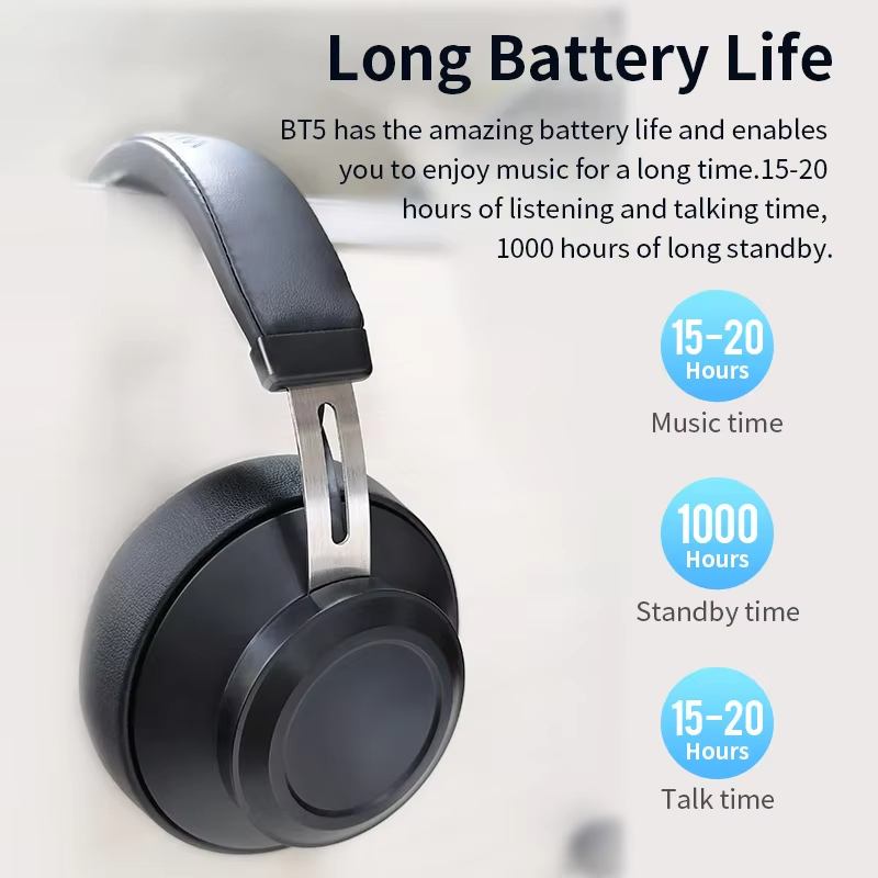 Bluedio BT5หูฟังไร้สาย Bluetooth ชุดหูฟังครอบหูชุดหูฟัง57มม.15-20H เวลาเล่น mic สำหรับโทรศัพท์