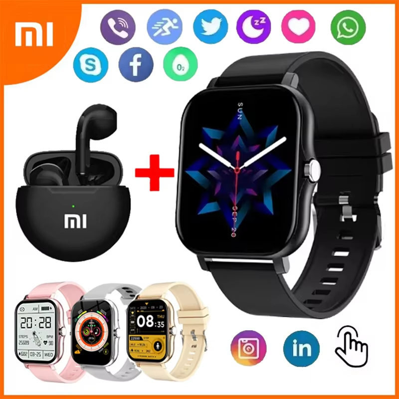 Xiaomi สมาร์ทนาฬิกาผู้หญิงผู้ชายเลดี้ของขวัญกีฬาฟิตเนสนาฬิกา Heart Rate Monitor Smartwatch กันน้ําสําหรับโทรศัพท์ Android IOS