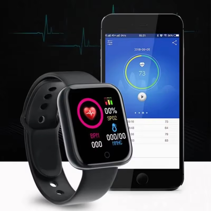Y68 กีฬาSmartwatchผู้หญิงสร้อยข้อมือผู้ชายนาฬิกาสมาร์ทเชื่อมต่อเพลงควบคุมฟิตเนสStep Sleep Monitorนาฬิกาปลุกใหม่