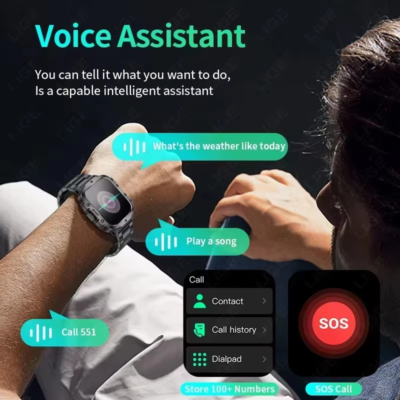 Xiaomi Mijia ทหารสมาร์ทนาฬิกาผู้ชาย IP68 5ATM กีฬากลางแจ้งฟิตเนส Tracker Health Monitor 1.81 นิ้ว BT Call Smartwatch ใหม่