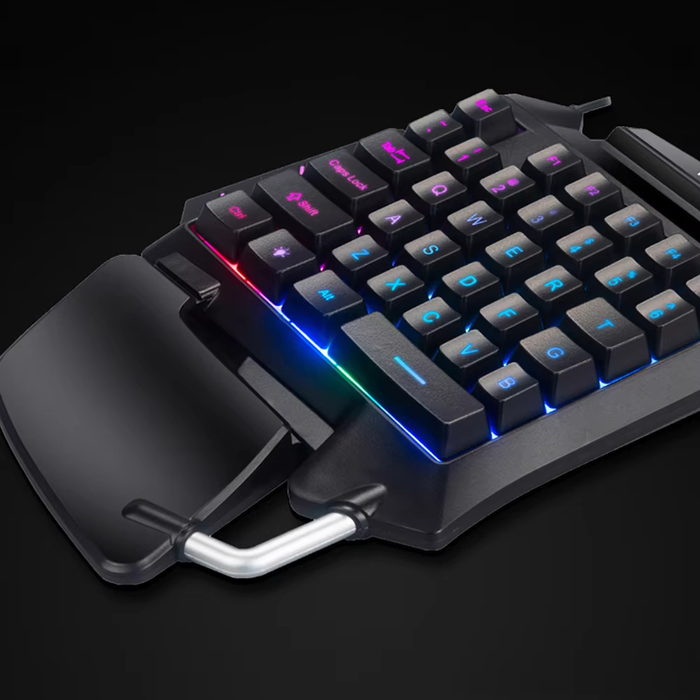 คีย์บอร์ดกลไกเล่นเกมมีสาย USB แบบพกพาคีย์บอร์ดคอมพิวเตอร์ขนาดเล็กไฟ LED แบคไลท์สำหรับเล่นเกม PS4 Xbox