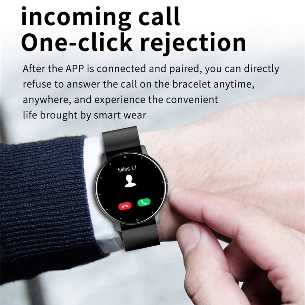 ZL02D สมาร์ทวอชสำหรับผู้ชาย Full Touch Screen สายรัดข้อมือฟิตเนส IP68กันน้ำ Bluetooth Smartwatch สำหรับสมาร์ทโฟนสำหรับผู้ชายผู้ชาย2023