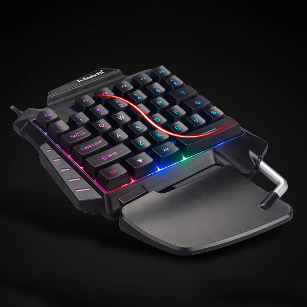 คีย์บอร์ดกลไกเล่นเกมมีสาย USB แบบพกพาคีย์บอร์ดคอมพิวเตอร์ขนาดเล็กไฟ LED แบคไลท์สำหรับเล่นเกม PS4 Xbox