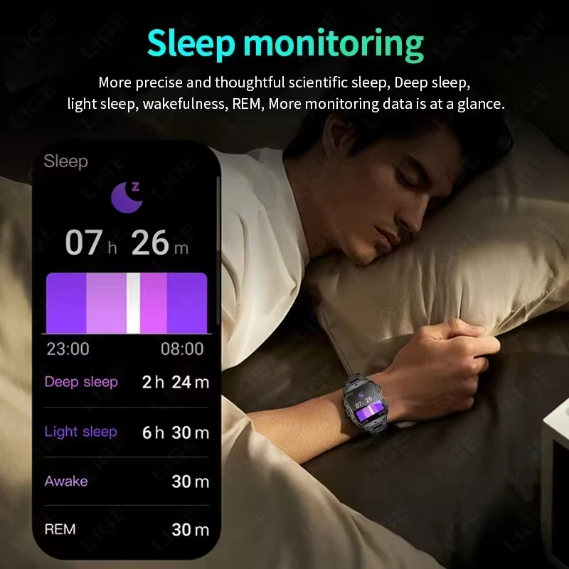 Xiaomi Mijia ทหารสมาร์ทนาฬิกาผู้ชาย IP68 5ATM กีฬากลางแจ้งฟิตเนส Tracker Health Monitor 1.81 นิ้ว BT Call Smartwatch ใหม่