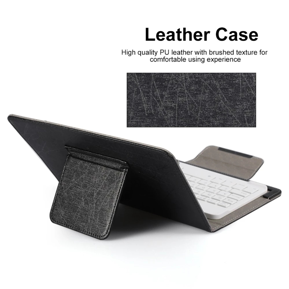 แป้นพิมพ์บลูทูธไร้สายแบบสากลพร้อมเคสหนังตั้งได้สำหรับ iPad 7 8นิ้ว9 10นิ้วสำหรับ iOS Android Windows