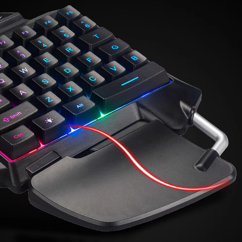 คีย์บอร์ดกลไกเล่นเกมมีสาย USB แบบพกพาคีย์บอร์ดคอมพิวเตอร์ขนาดเล็กไฟ LED แบคไลท์สำหรับเล่นเกม PS4 Xbox