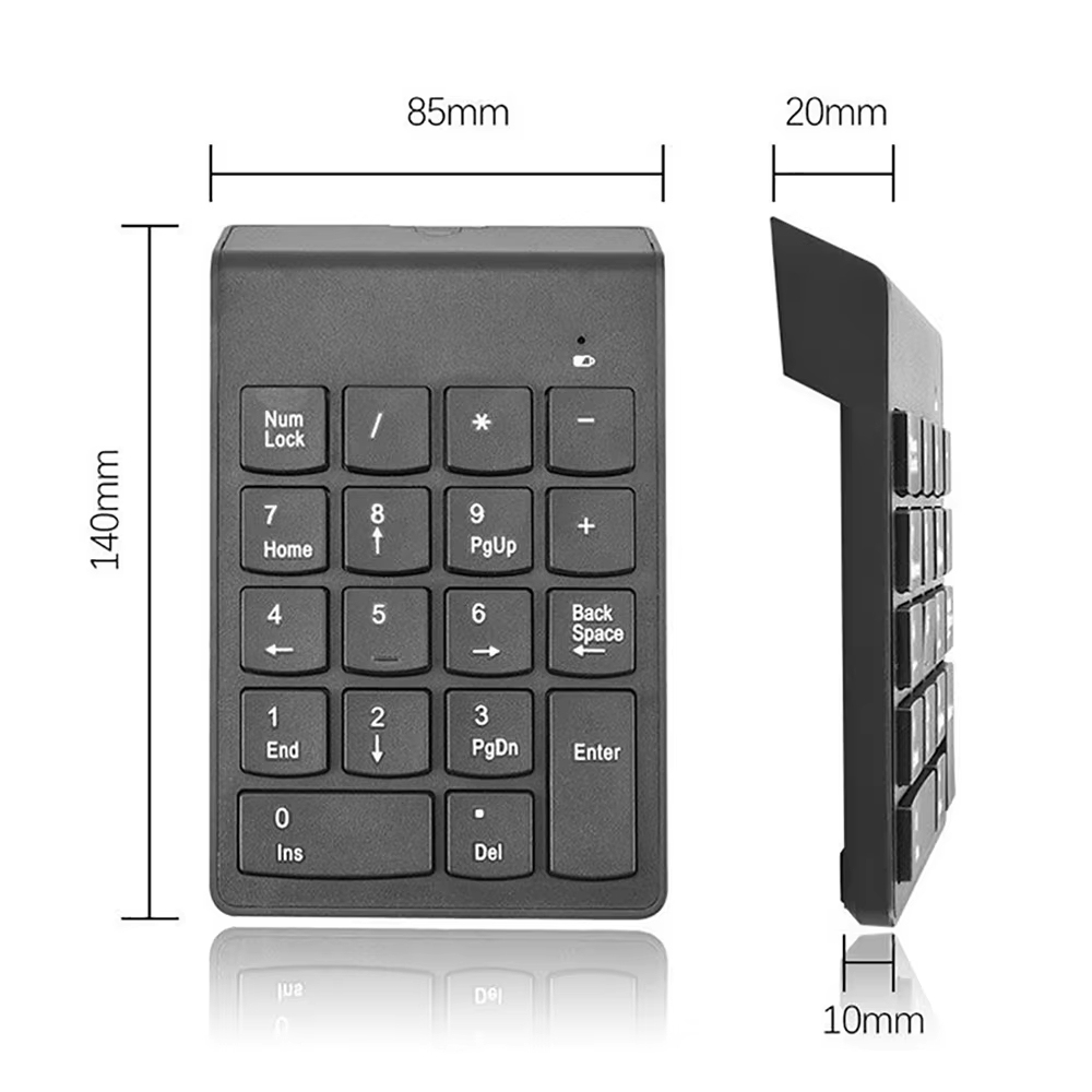 มินิไร้สายคีย์บอร์ด2.4GHz 18คีย์ดิจิตอล Pave Numpad สำหรับ Accounting Teller แล็ปท็อปแท็บเล็ตโน้ตบุ๊ค