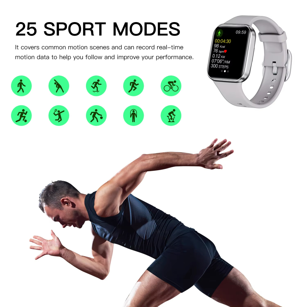2024 สมาร์ทนาฬิกาผู้ชายฟิตเนสMonitorกันน้ํากีฬาSmartbandนาฬิกาข้อมือSmartwatchสําหรับผู้หญิงXiaomi Huawei PK Amazfit GTR 4