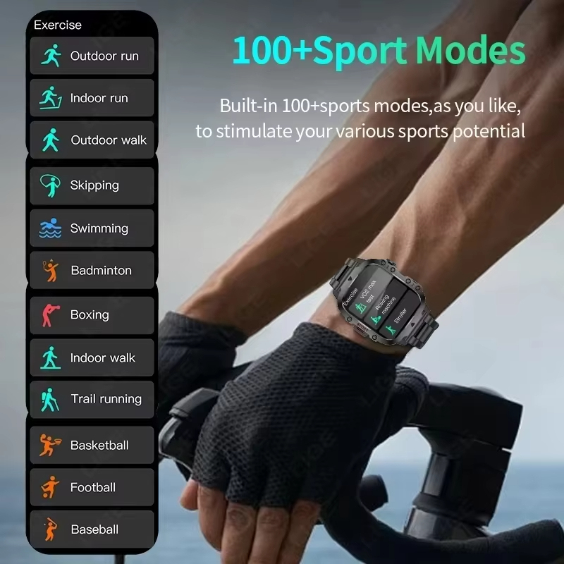 Xiaomi Mijia ทหารสมาร์ทนาฬิกาผู้ชาย IP68 5ATM กีฬากลางแจ้งฟิตเนส Tracker Health Monitor 1.81 นิ้ว BT Call Smartwatch ใหม่